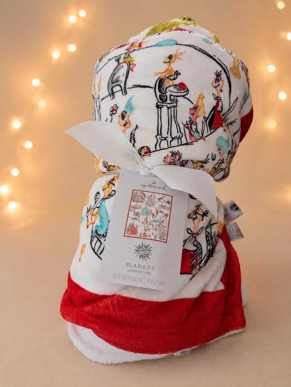 Dr. Seuss's How The Grinch Stole Christmas Storybook Scenes Throw Blanket NEW 🎄